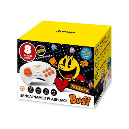 Restored AtGames 370082388 Bandai Namco Flashback Blast! Pac-Man PAC-MANIA Retro Gaming Yellow (Refurbished)