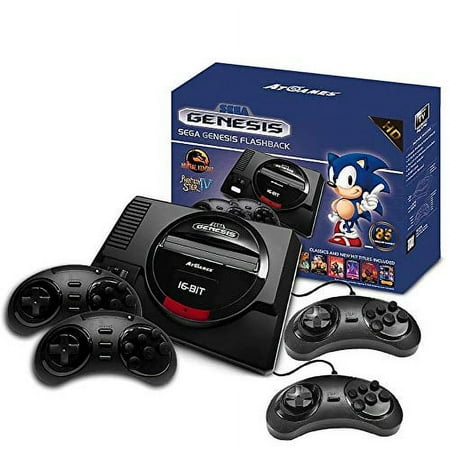 Restored AtGames FB3680X Sega Genesis Flashback HD Console with 85 Games and 4 Controllers (Refurbished)