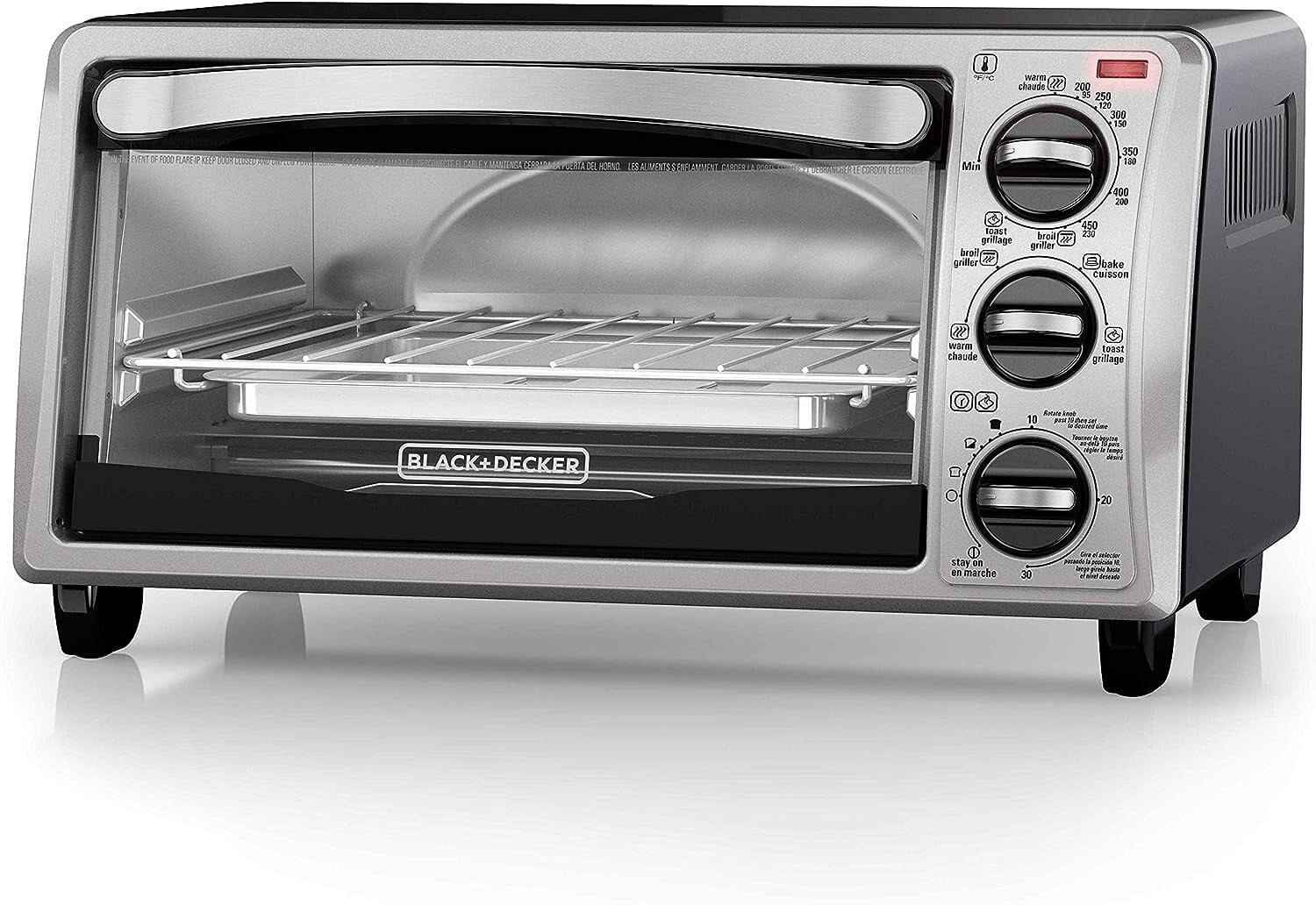 Open Box BLACK + DECKER TO1313SBD 4-Slice Convection Oven, Stainless Steel