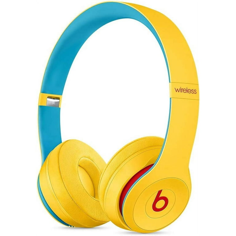 Restored Beats 40 Controls Hours - Chip, Class W1 Microphone Solo3 Headphones - 1 Built-In (Club Yellow) On-Ear Wireless and of Time, Bluetooth, Listening