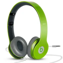 Restored Beats by Dr. Dre Solo HD - On-Ear Headphones with Mic/Remote Control on Cable-Green (Refurbished)