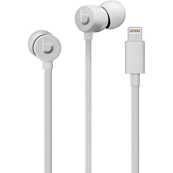 Restored Beats urBeats3 Wired Earphones with Lightning Connector - Tangle Free Cable, Magnetic Earbuds, Built-In Microphone and Controls - (Satin Silver) (Refurbished)