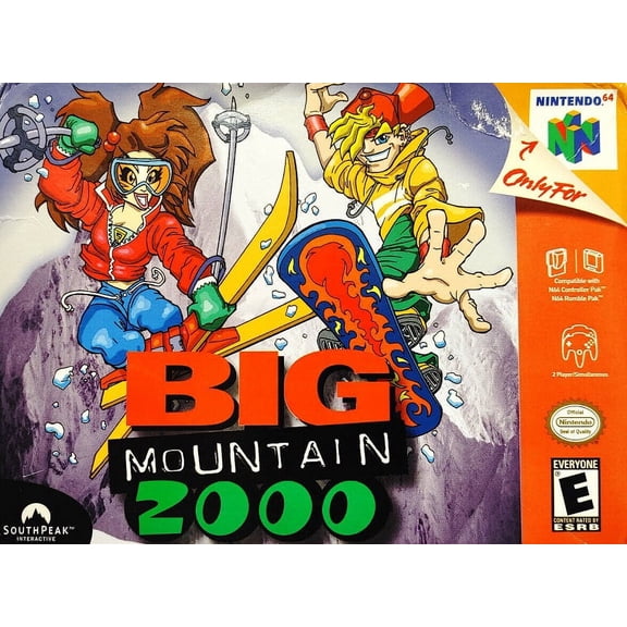 Restored Big Mountain 2000 (Nintendo 64, 2006) Snowboarding Game (Refurbished)