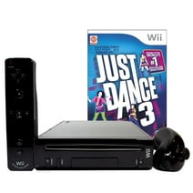 Restored Black Nintendo Wii Console with Just Dance 3 Motion Plus (Refurbished)
