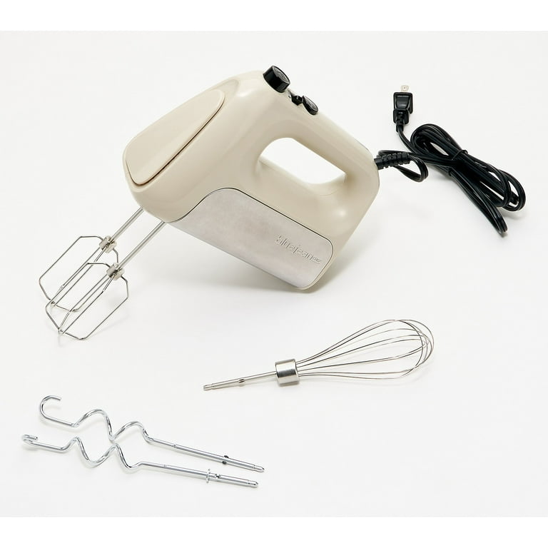 Restored Blue Jean Chef Variable Speed Hand Mixer with Dough Hooks and Whisk Gray Refurbished