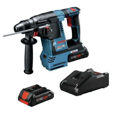 Restored Bosch GBH18V-26K25-RT 18V Brushless Lithium-Ion 1 in. Cordless SDS-Plus Bulldog Rotary Hammer Kit with 2 Batteries (4 Ah)