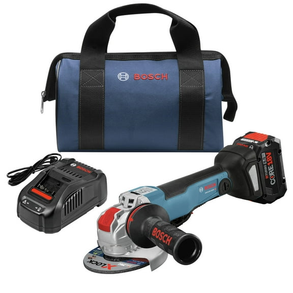 Restored Bosch GWX18V-50PCB14-RT 18V X-LOCK Brushless Lithium-Ion 4-1/2 - 5 in. Cordless Angle Grinder Kit 8 Ah (Refurbished)