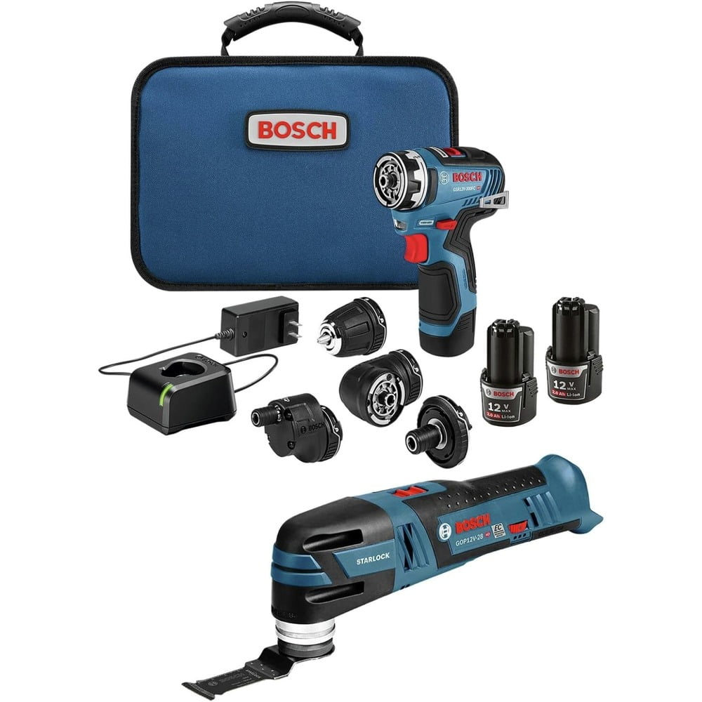 Bosch 12V Cordless Two-Tool Combo Kit, Chameleon Drill Driver, 5
