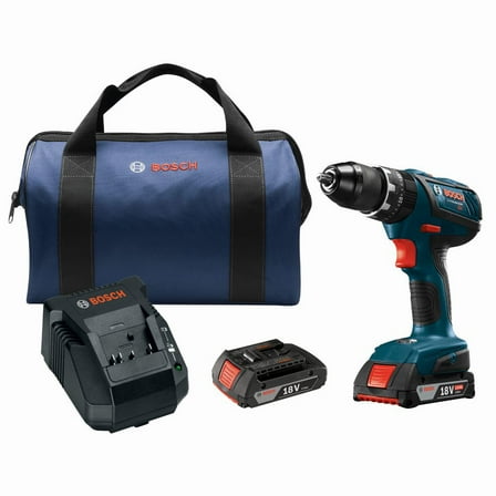 Restored Bosch HDS181A-02-RT 18V Lithium-Ion 1/2 in. Cordless Hammer Drill Driver Kit (2 Ah) (Refurbished)