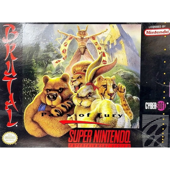 Restored Brutal: Paws Of Fury (Super Nintendo, 2000) SNES Fighting Game