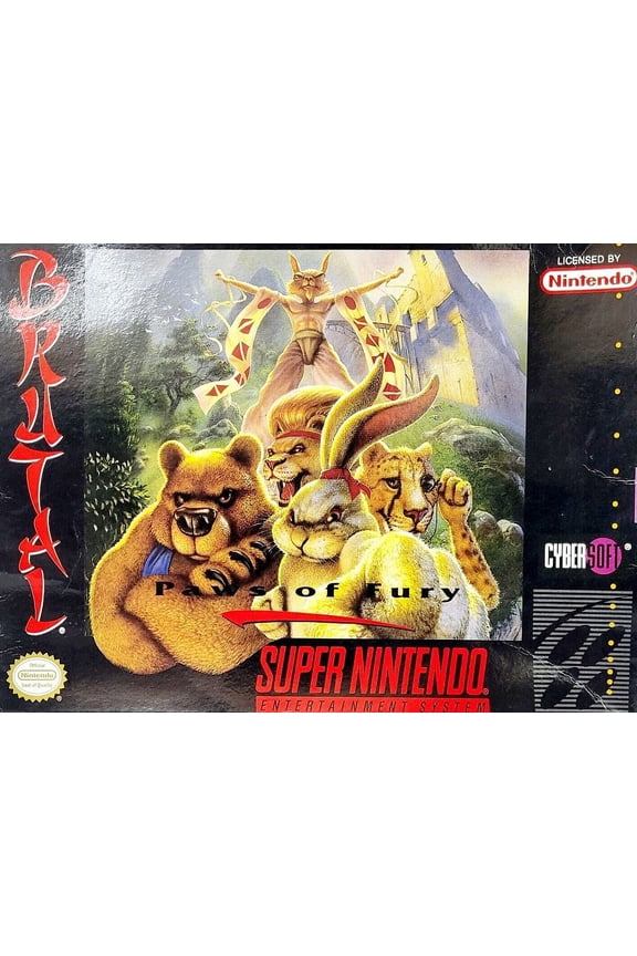 Restored Brutal: Paws Of Fury (Super Nintendo, 2000) SNES Fighting Game