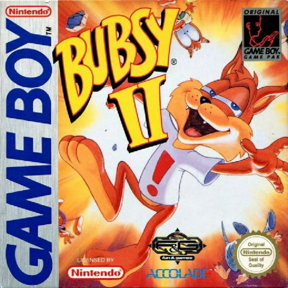 Restored Bubsy II (Nintendo GameBoy Original, 1993) Adventure Game (Refurbished)