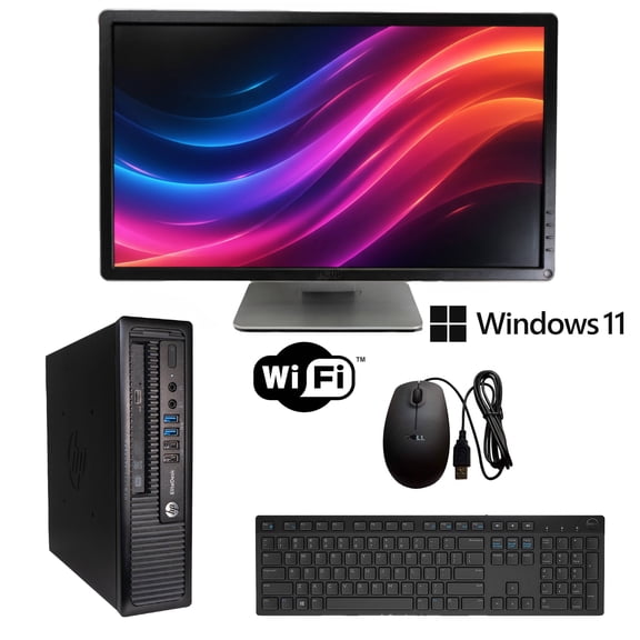 Restored Bundle Monitor HP G1 USFF | Win11 Pro | i3 | Up to 16 Gb | Up to 1 TB WiFi (Refurbished)