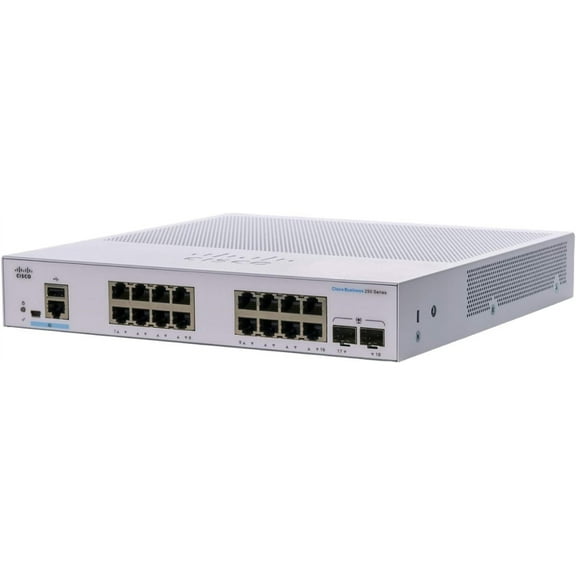 Restored CISCO DESIGNED Business CBS250-16T-2G Smart Switch 16 Port GE 2x1G SFP Limited Lifetime Protection (CBS250-16T-2G-NA) (Refurbished)