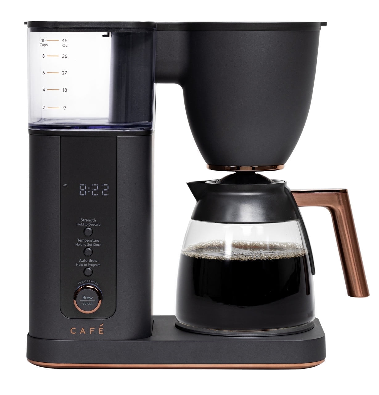 Restored Cafe Specialty Drip Coffee Maker with Glass Carafe - Matte Black (Refurbished)