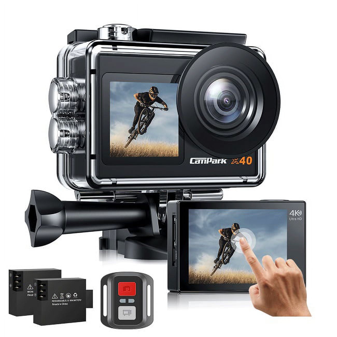 Restored Campark X40 Action Camera 4K 30FPS 20MP Waterproof Underwater