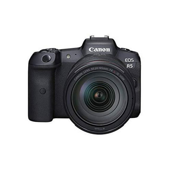 Restored Canon EOS R5 Full Frame Mirrorless Camera + RF 24-105mm F4 L is USM Lens Kit, Black (4147C013) (Refurbished)