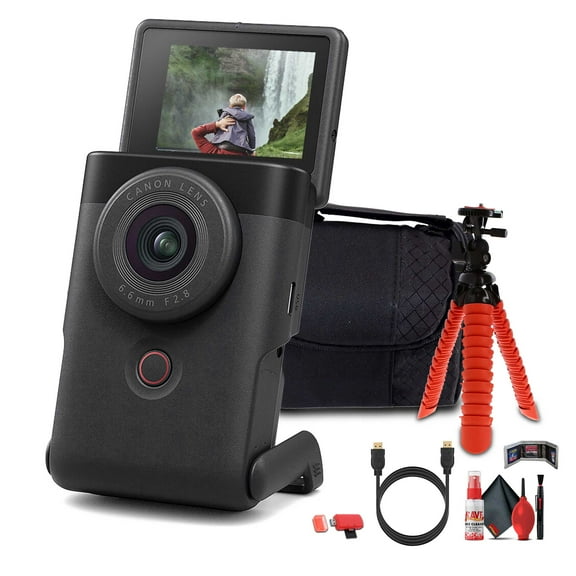 Canon PowerShot V10 Content Creator Compact Vlogging Camera (Black) + More