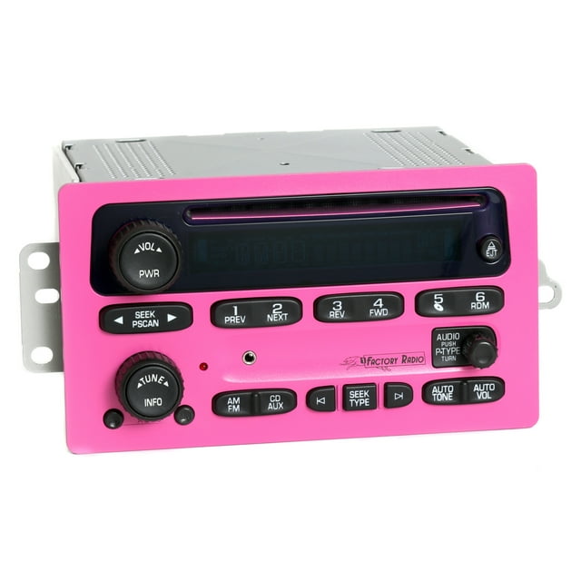 Restored Chevy 2005-09 GMC Truck Radio AM FM CD Player w Aux Input Pink Version 10359576 (Refurbished)