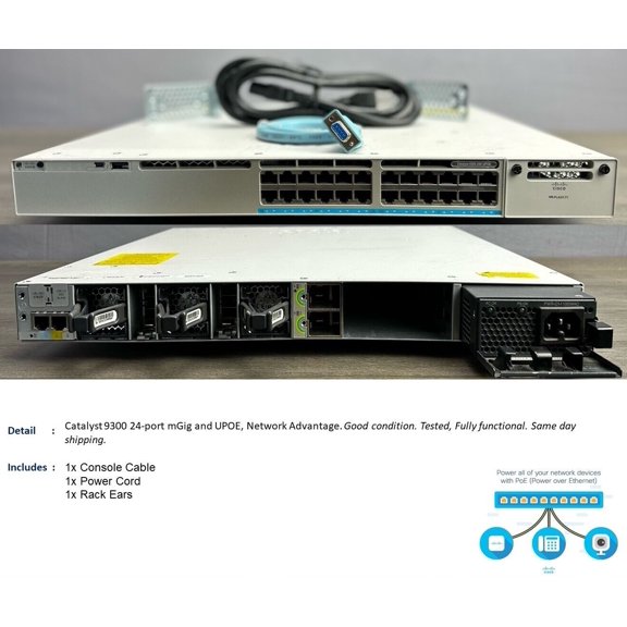 Restored Cisco C9300-24UX-A 24-Port MGig UPOE, Network Advantage (Furbished) (Refurbished)