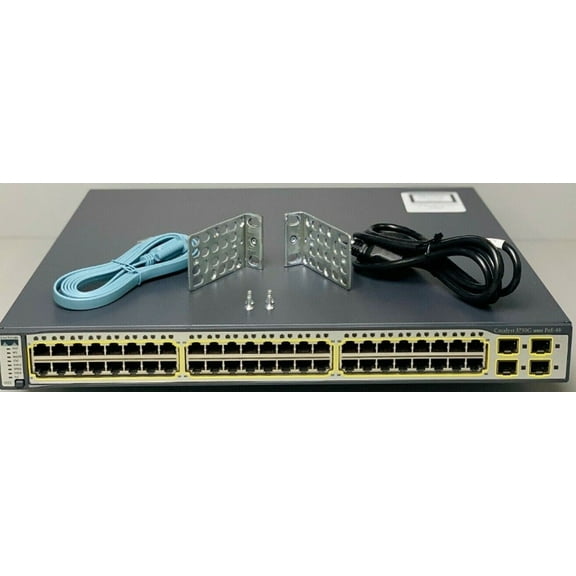 Restored Cisco WS-C3750G-48PS-S 48 Port PoE 3750G Gigabit Switch (Refurbished)