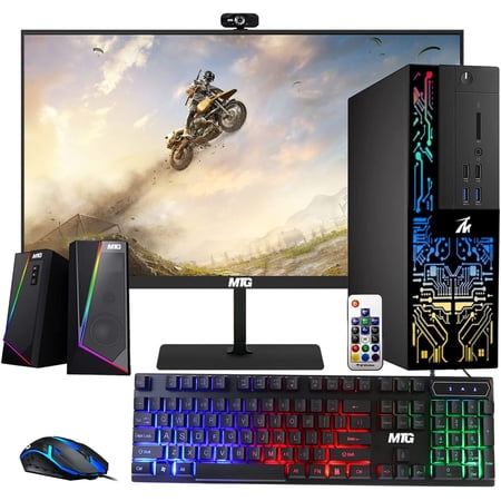 Restored Computer Desktop PC, Core i5-6500, TechMagnet Siwa 6, 22 Inch Monitor, 16GB RAM, 2TB, 1GB Graphic Card, RGB Keyboard Mouse, RGB Speaker, Webcam, WiFi, Win 10 Pro (Refurbished)