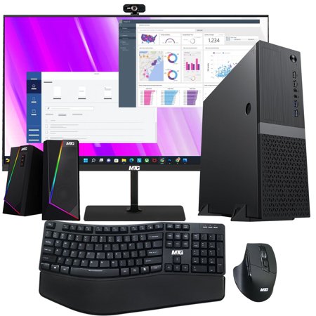 Restored Computer Desktop PC, Core i5 8th Gen, TechMagnet Heera, 8GB Ram, 512GB SSD, New 27 inch Monitor, Ergonomic Wireless Keyboard Mouse, RGB Speaker, Webcam, Win 11 Home (Refurbished)