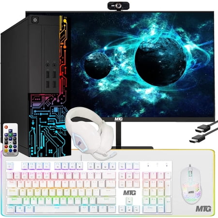 Restored Computer Desktop PC, Core i7, TechMagnet Siwa 8, 16GB RAM, 1TB HDD, 24 Inch Monitor, Gaming Kit with Webcam, WiFi, Win 11 Homel (Refurbished)