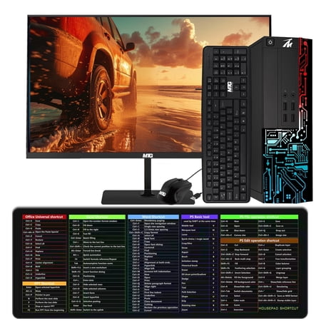 Restored Computer Desktop PC, Intel Core i5, TechMagnet Siwa 8, 16GB RAM, 128GB SSD Boot + 1TB HDD, New MTG 22 Inch Monitor, MTG USB Wired Keyboard Mouse, WiFi, Win 11 Home (Refurbished)