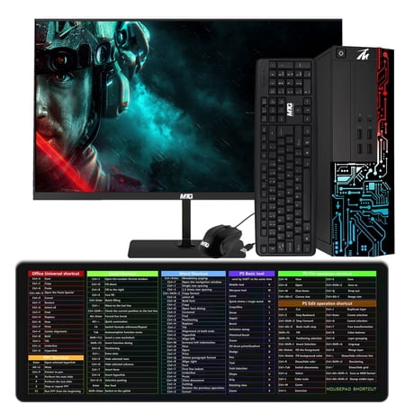 Restored Computer Desktop PC, Intel Core i5, TechMagnet Siwa 8, 16GB RAM, 128GB SSD Boot + 2TB HDD, 27 Inch Monitor, MTG USB Wired Keyboard Mouse, WiFi, Win 11 Home (Refurbished)
