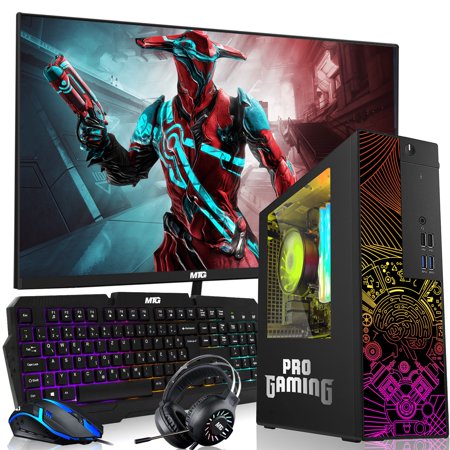 Restored Dell OptiPlex RGB Desktop Computer PC - Intel Core i5, 32GB RAM, 1TB SSD, GT-1030 Graphics, 27 inch Monitor with RGB Keyboard Mouse and RGB Headphone Win 10 Pro (Refurbished)