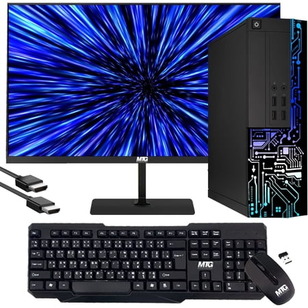 Restored Computer Desktop PC, Intel Core i7, TechMagnet Siwa 8, 16GB RAM, 128 GB Boot + 2TB HDD, New MTG Dual 22 Inch Monitor, MTG Wireless Keyboard Mouse, WiFi, Win 11 Home (Refurbished)