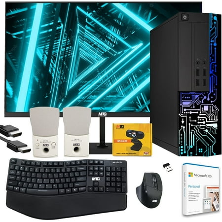Restored Computer Desktop PC, Intel Core i7, TechMagnet Siwa 8, 16GB RAM, 1TB HDD, New MTG 22 Inch Monitor, MTG Wireless Ergonomic Keyboard Mouse, Speaker, Webcam with Office 365, WiFi, Win 10 Pro (Refurbished)