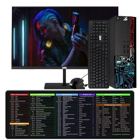 Restored Computer Desktop PC, Intel Core i7, TechMagnet Siwa 8, 8GB RAM, 128GB SSD Boot + 2TB HDD, New MTG 24 Inch Monitor, MTG USB Wired Keyboard Mouse, WiFi, Win 11 Home (Refurbished)