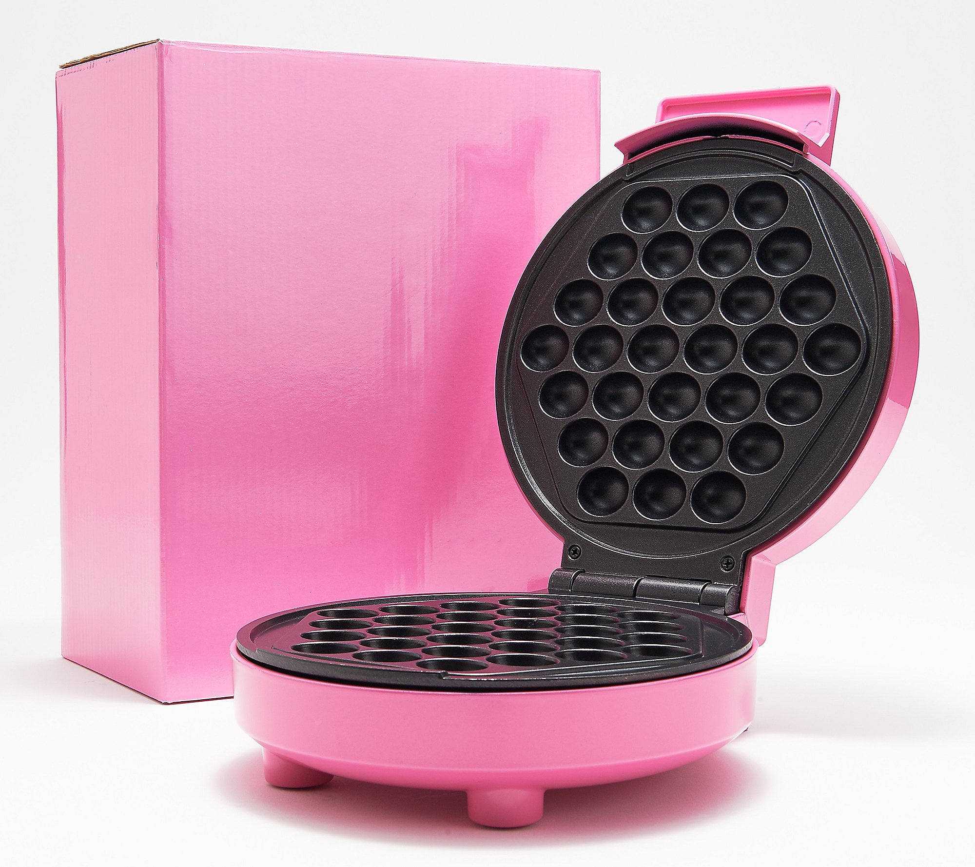Crownful Mini Waffle Maker Machine, 4 Inches Portable Small Compact Design, Non-Stick, Pink Pomelo
