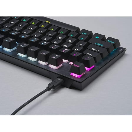 Restored Corsair K60 RGB TKL RGB Wired Gaming Keyboard-OPX Switches (Black) (Refurbished)
