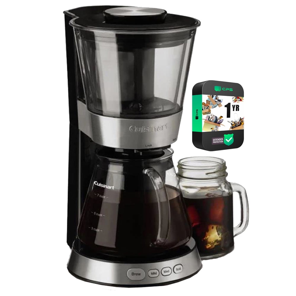 Restored Cuisinart DCB-10FR Automatic Cold Brew Coffeemaker with 7-Cup Glass Carafe Bundle with 1 YR CPS Enhanced Protection Pack (Refurbished)