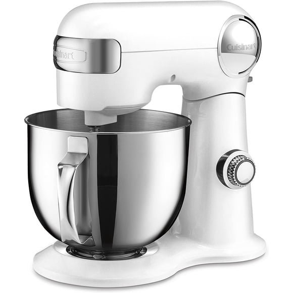 Restored Cuisinart SM-50FR 5.5-Quart Stand Mixer, Brushed Chrome, White (Refurbished)