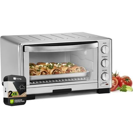 Restored Cuisinart TOB-1010FR Toaster Oven Broiler Stainless Steel (Refurbished) Bundle with 2 YR CPS Enhanced Protection Pack