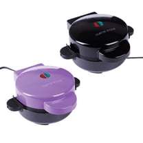 Restored Curtis Stone 2-pack 5" Stuffed Waffle Makers with Recipes & Gift Boxes Lavender (Refurbished)