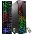 thumbnail image 1 of Restored Custom Built RGB Lights PC- Lenovo ThinkCentre SFF Computer, Intel Core i5-6500 Upto 3.60GHz, Radeon RX 550 4GB GDDR5, 32GB RAM, 2TB SSD, Win 10 Pro WIFI Gaming PC Keyboard & Mouse (Refurbished), 1 of 5