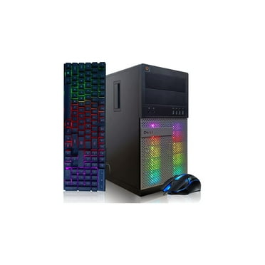 Restored DELL Gaming PC Desktop Computer - Intel I5 up to 3.6GHz 16GB , 128G SSD   3TB - Radeon RX 550 4G GDDR5-RGB Keyboard&Mouse - DVD - WiFi & BT 5.0 - Win 10 Pro- Excellent (Refurbished)