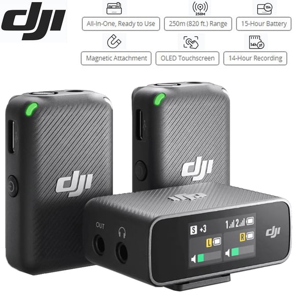 DJI Wireless Microphone System and Audio Recorder