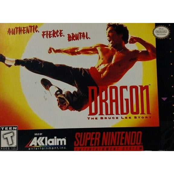 Restored DRAGON: The Bruce Lee Story (Super Nintendo, 1995) SNES Karate Game (Refurbished)