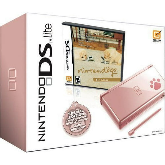 Restored DS Lite Metallic Rose Nintendogs Version (Refurbished)