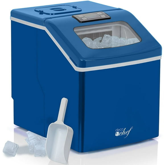 Restored Deco Chef DCIM40BLU Countertop Portable Ice Maker for Home or Office 40 lb/Day Blue (Refurbished)