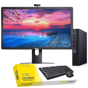 Restored Dell 3060 Windows 11 Mini Desktop Computer Hex Core i5-8500T Processor, 16GB RAM, 256GB SSD, Webcam, 22" LCD with a Wireless Keyboard and Mouse (Refurbished)