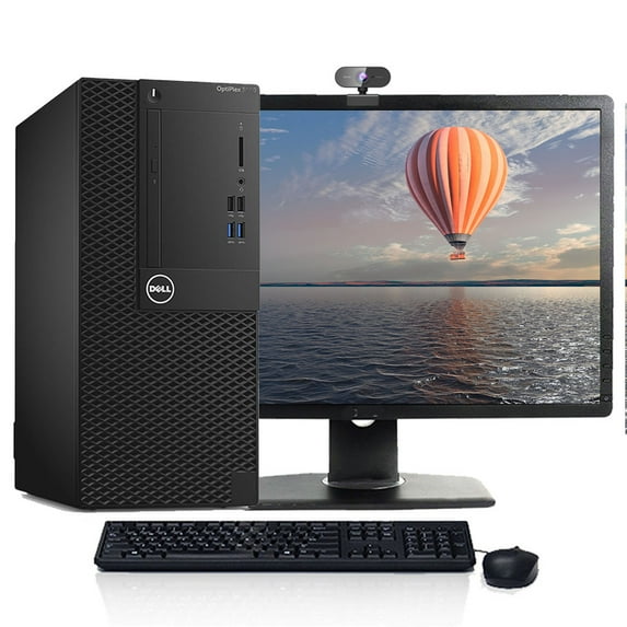 Restored Dell 5050 Desktop Tower Intel Core i3 CPU 16GB RAM 256GB SSD Webcam 22" LCD Windows 10 with Wireless Keyboard and Mouse (Refurbished)
