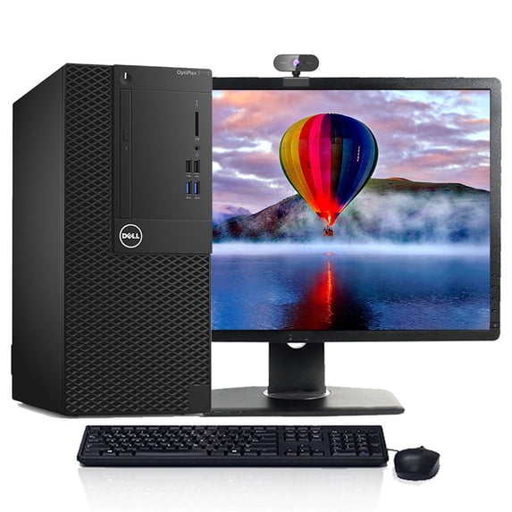 Restored Dell 5050 Desktop Tower Intel Core i5 CPU 16GB RAM 512GB SSD Webcam 22" LCD Windows 10 with Wireless Keyboard and Mouse (Refurbished)
