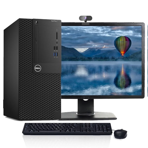Restored Dell 5050 Desktop Tower Intel Core i5 CPU 8GB RAM 256GB SSD Webcam 22" LCD Windows 10 with Wireless Keyboard and Mouse (Refurbished)